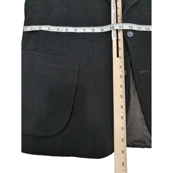 Eddie Bauer Camel Hair Sport Coat Jacket Mens 44L Tall Black 2 Button Blazer - Picture 11 of 13